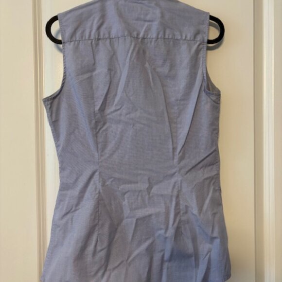 Banana Republic Blue Sleeveless Button-down Shirt (Size 4 Petite) - Picture 3 of 5